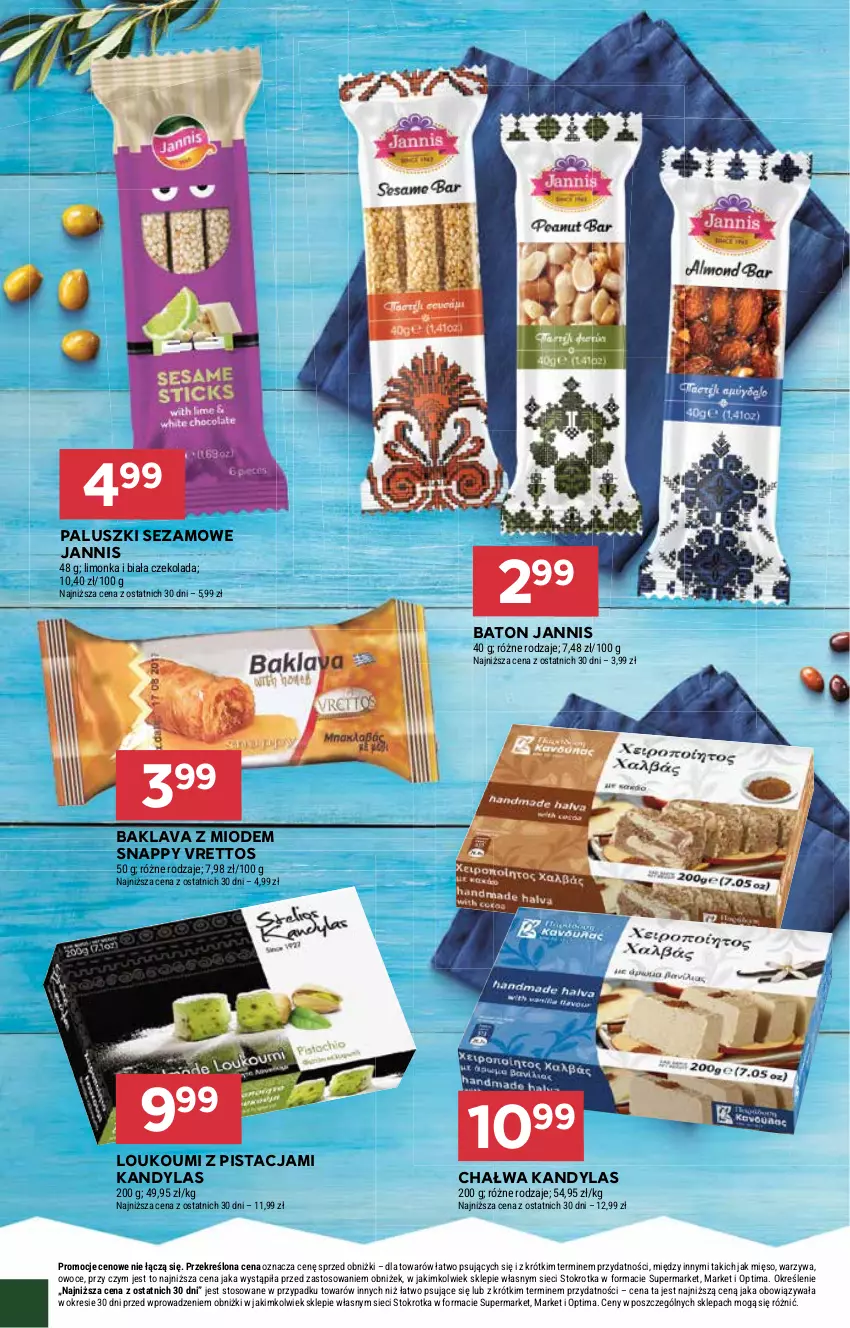 Gazetka promocyjna Stokrotka - Grecja od kuchni - ważna 14.05 do 01.06.2026 - strona 3 - produkty: Baton, Chałwa, Czekolada, Limonka, Mięso, Optima, Owoce, Sezam, Warzywa