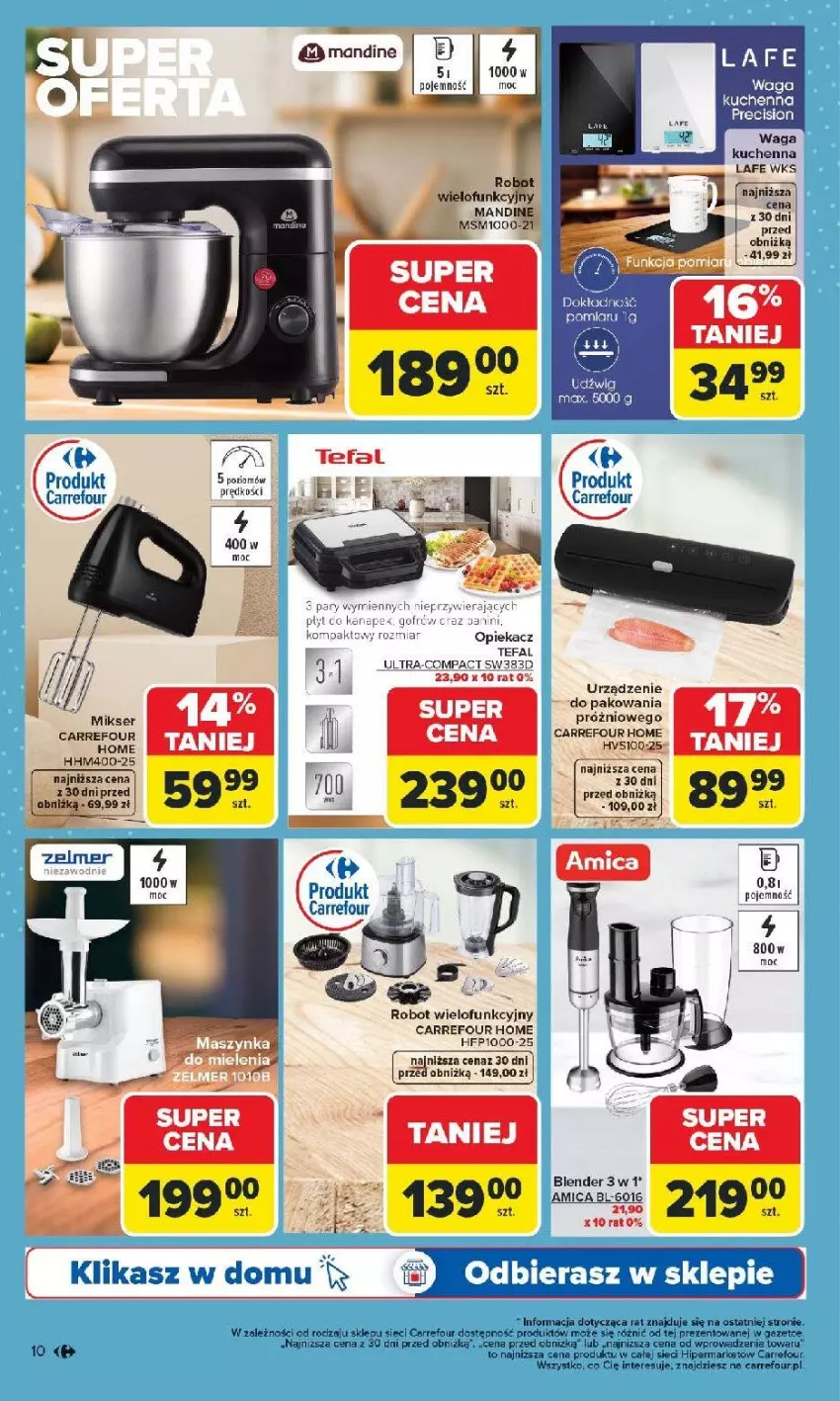Gazetka promocyjna Carrefour - Gazetka Multimedia od poniedziałku! - ważna 02.02 do 21.02.2026 - strona 10 - produkty: Amica, Blender, Dźwig, Fa, Mikser, Por, Robot, Ser, Tefal, Waga