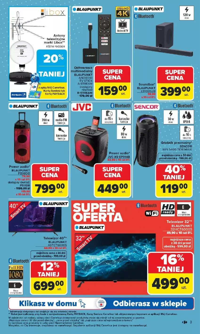 Gazetka promocyjna Carrefour - Gazetka Multimedia od poniedziałku! - ważna 02.02 do 21.02.2026 - strona 3 - produkty: Android TV, Głośnik, JVC, Power audio, Sencor, Soundbar, Telewizor, Tran