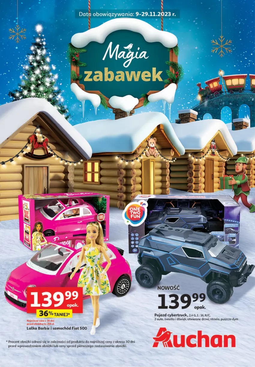 Gazetka promocyjna Auchan - Gazetka Magia Zabawek Hipermarket Auchan - ważna 09.11 do 29.11.2023 - strona 1 - produkty: Barbie, Drzwi, Lalka, Pojazd, Samochód