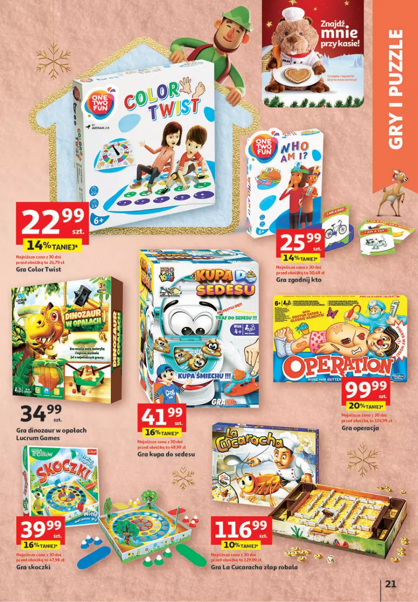 Gazetka promocyjna Auchan - Gazetka Magia Zabawek Hipermarket Auchan - ważna 09.11 do 29.11.2023 - strona 21 - produkty: Dinozaur, Fa, Gra, Koc, Rum
