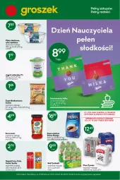 Gazetka promocyjna Groszek - Gazetka - ważna od 27.09 do 27.09.2022 - strona 1 - produkty: Piwa, Piwo, Jogurt naturalny, Sos, Sok, Gin, Gra, Piątnica, Ryba, Zupa, Jogurt, Kawa mielona, Kawa, Coca-Cola, Prima, Tymbark, Fanta, Jacobs, Sprite, Napój, Milka, Lisner, Fa
