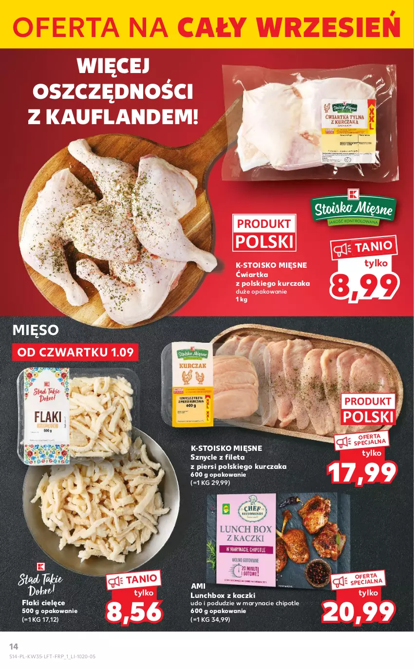 Gazetka promocyjna Kaufland - OFERTA TYGODNIA - ważna 01.09 do 07.09.2022 - strona 14 - produkty: Flaki, Kurczak, Mięso