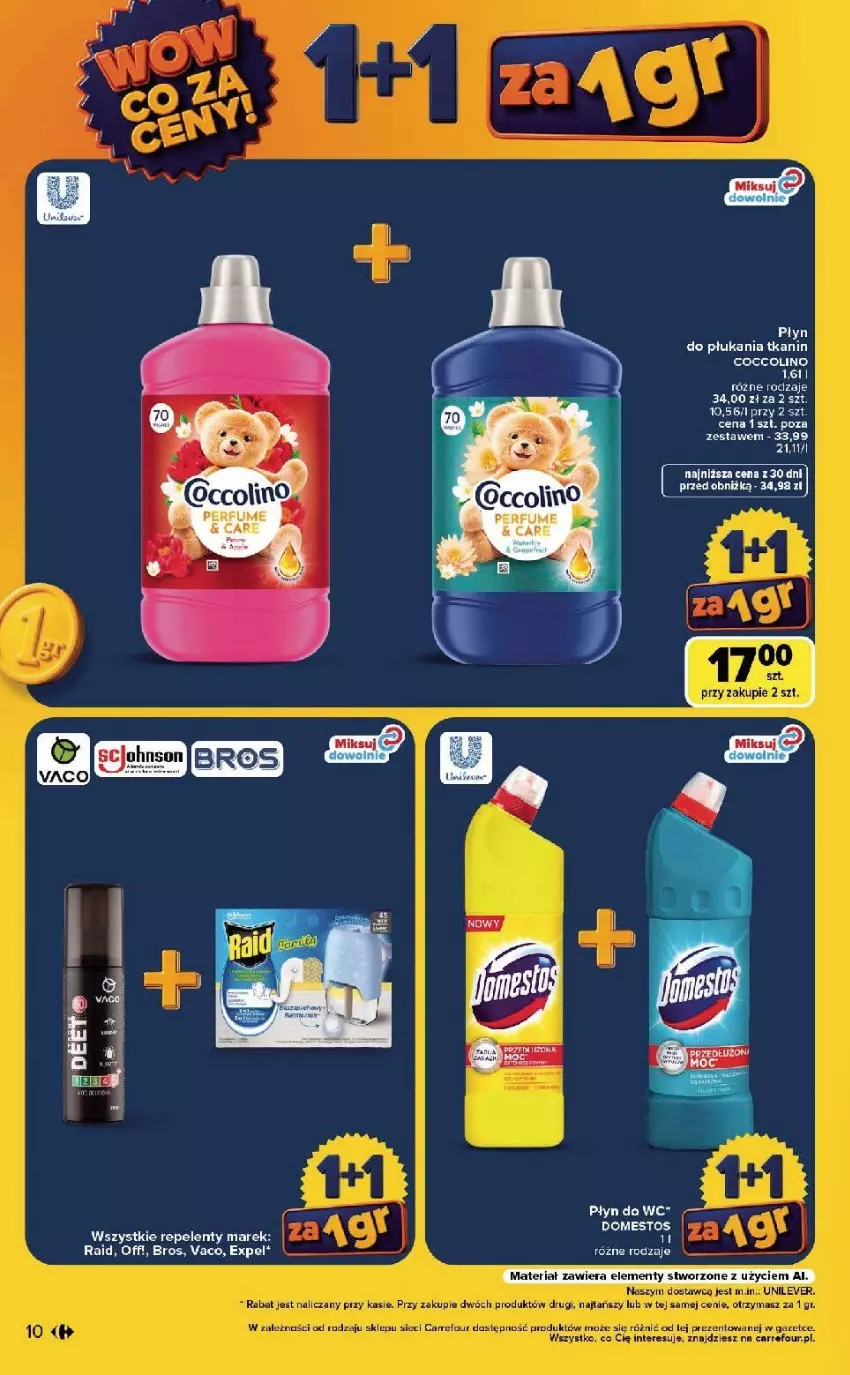 Gazetka promocyjna Carrefour - Gazetka Carrefour, Market WOW co za ceny! - ważna 10.08 do 14.08.2026 - strona 10 - produkty: Coccolino, Domestos, Fa, Leon, Perfum