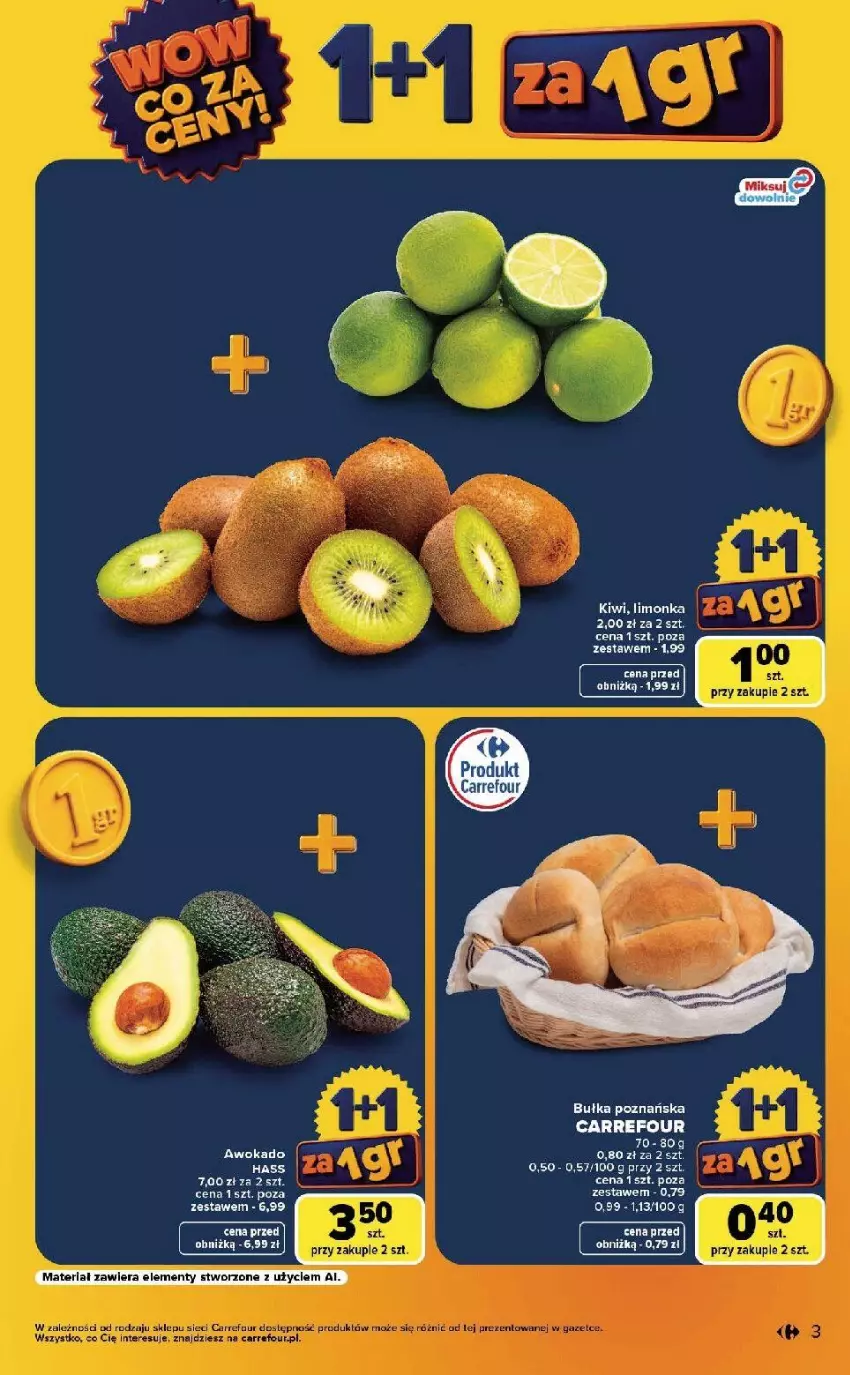 Gazetka promocyjna Carrefour - Gazetka Carrefour, Market WOW co za ceny! - ważna 10.08 do 14.08.2026 - strona 3 - produkty: Bułka