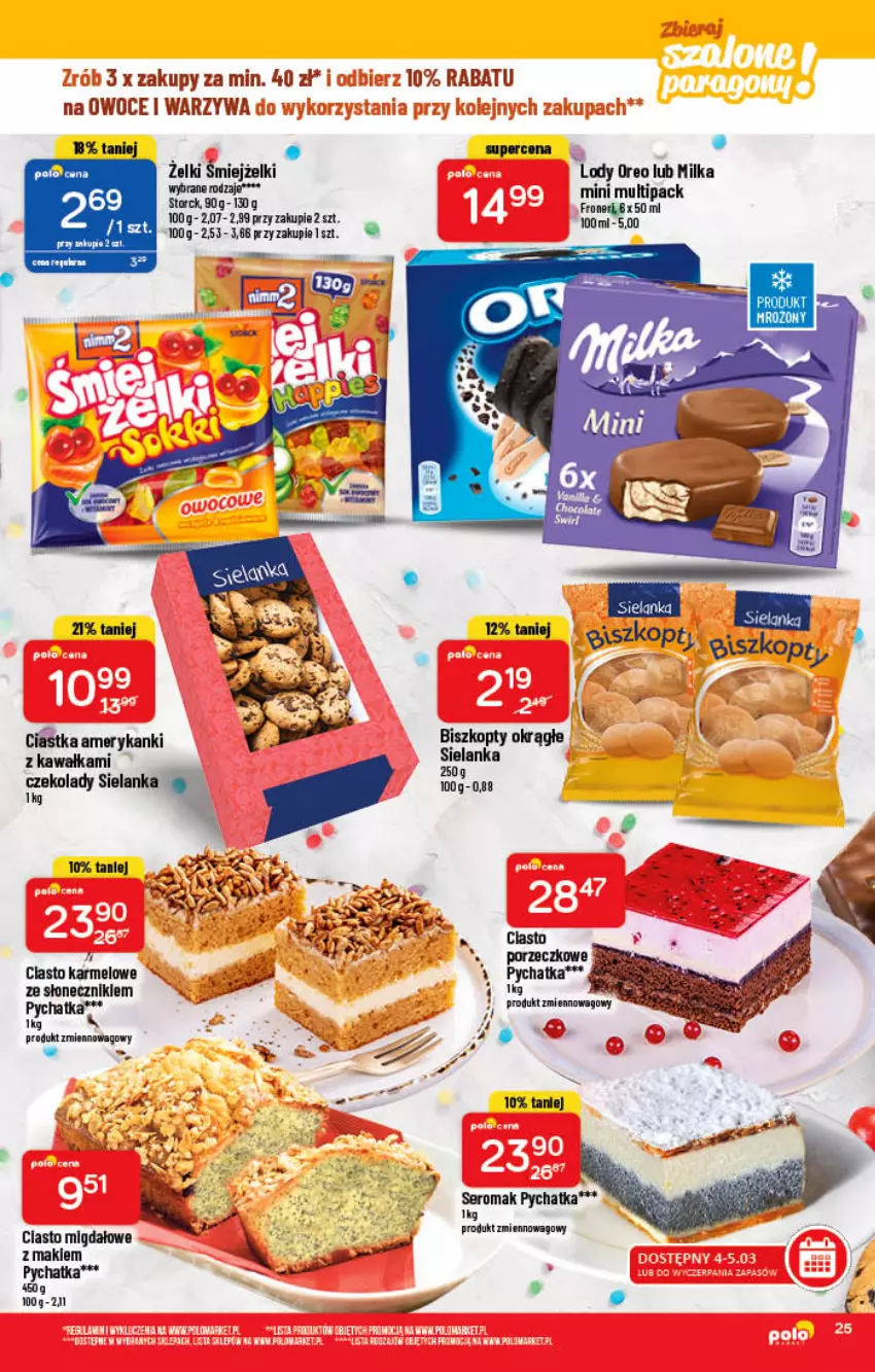 Gazetka promocyjna PoloMarket - Gazetka pomocyjna - ważna 02.03 do 08.03.2022 - strona 25 - produkty: Biszkopty, Ciastka, HP, Kawa, Lody, Milka, Oreo, Owoce, Pax, Por, Warzywa