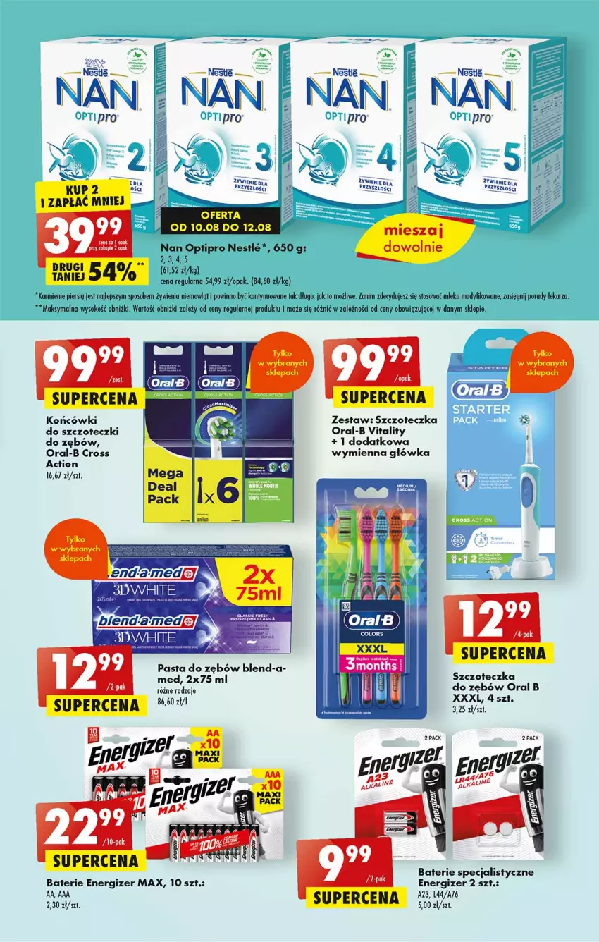 Gazetka promocyjna Biedronka - Od czwartku - ważna 10.08 do 16.08.2023 - strona 55 - produkty: Energizer, Karmi, Mleko, Mleko modyfikowane, NAN Optipro, Oral B, Pasta do zębów, Por, Sok, Szczoteczka