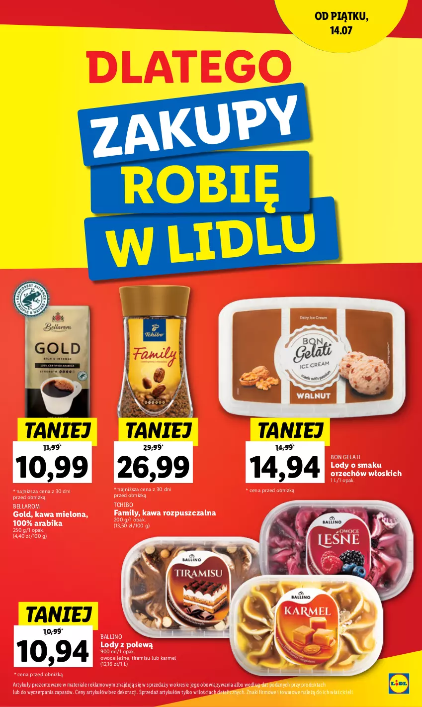 Gazetka promocyjna Lidl - GAZETKA - ważna 20.07 do 22.07.2023 - strona 43 - produkty: Bell, Bella, Fa, Kawa, Kawa mielona, Kawa rozpuszczalna, Lody, Owoce, Tchibo