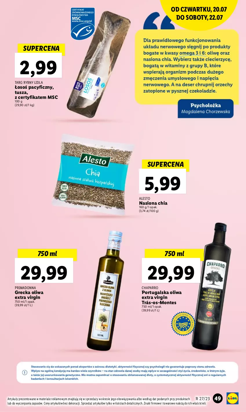 Gazetka promocyjna Lidl - GAZETKA - ważna 20.07 do 22.07.2023 - strona 49 - produkty: Chia, Gin, Monte, O nas, Oliwa, Por, Prima, Tusz