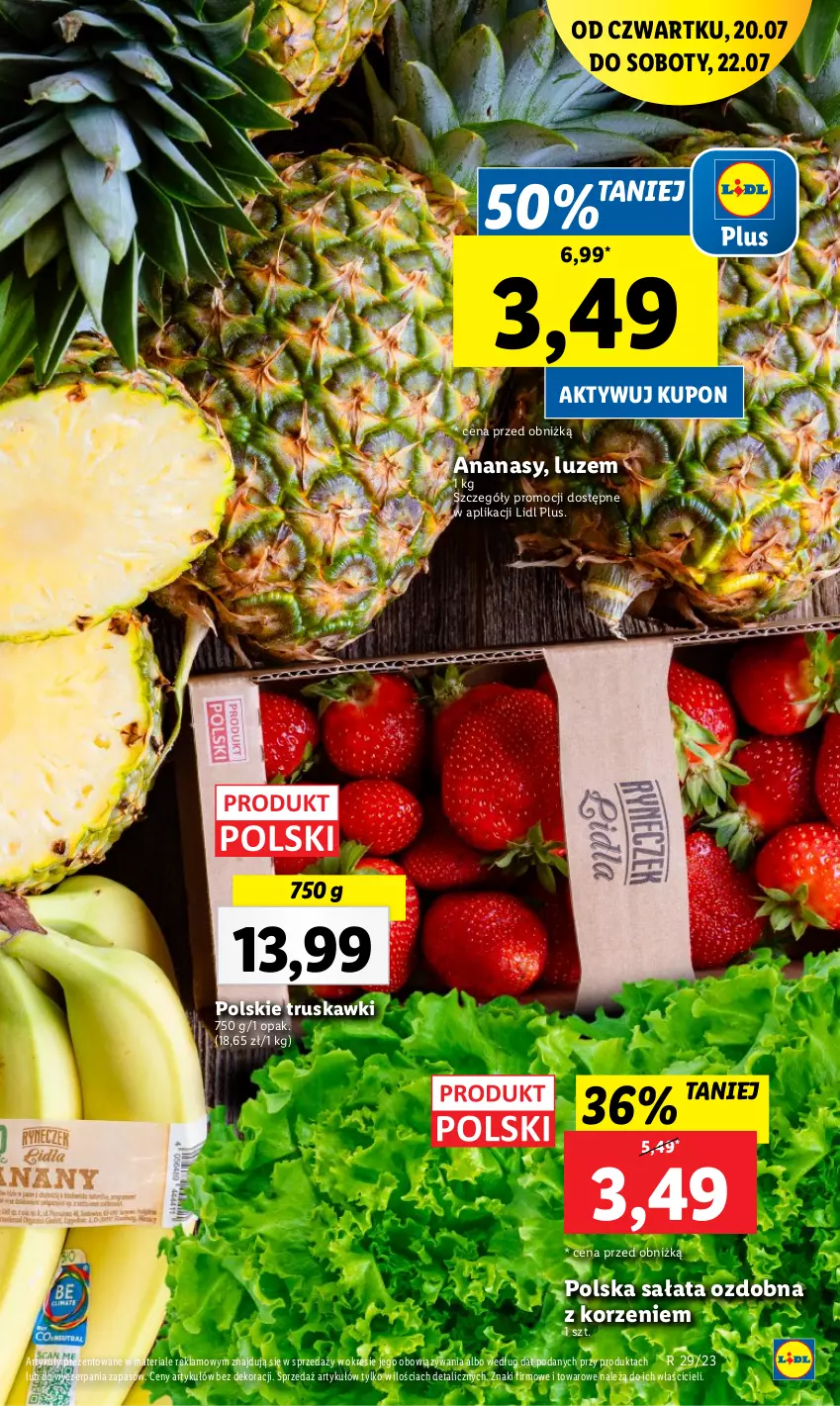 Gazetka promocyjna Lidl - GAZETKA - ważna 20.07 do 22.07.2023 - strona 55 - produkty: Ananas, Sałat, Truskawki