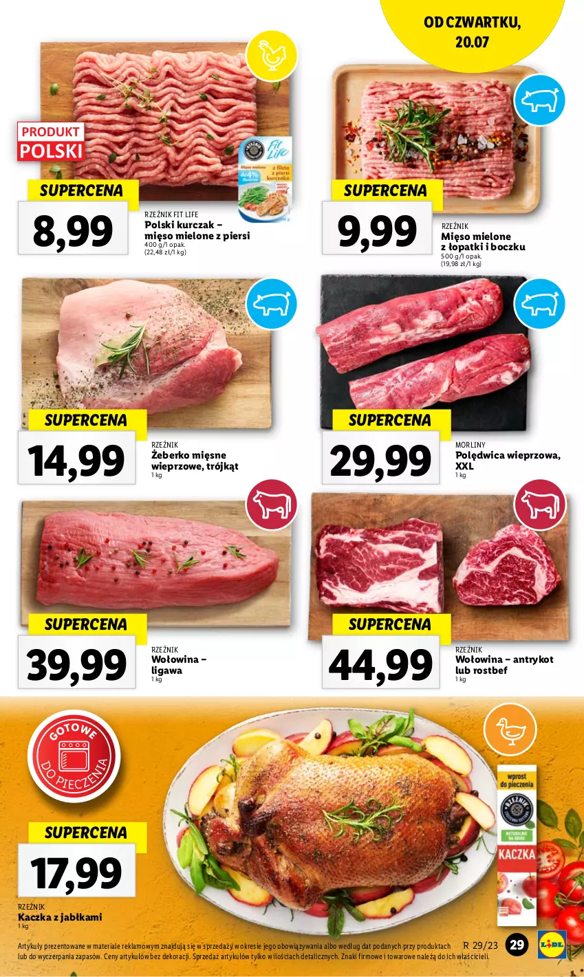 Gazetka promocyjna Lidl - GAZETKA - ważna 20.07 do 22.07.2023 - strona 69 - produkty: Jabłka, Kaczka, Kurczak, Mięso, Mięso mielone, Morliny, Piec, Polędwica, Rostbef, Wołowina