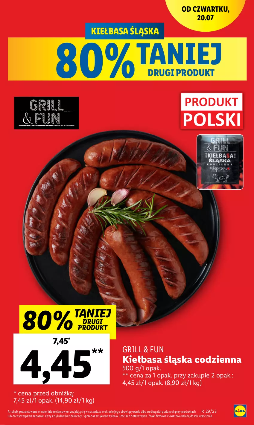 Gazetka promocyjna Lidl - GAZETKA - ważna 20.07 do 22.07.2023 - strona 9 - produkty: Grill, Kiełbasa, Kiełbasa śląska