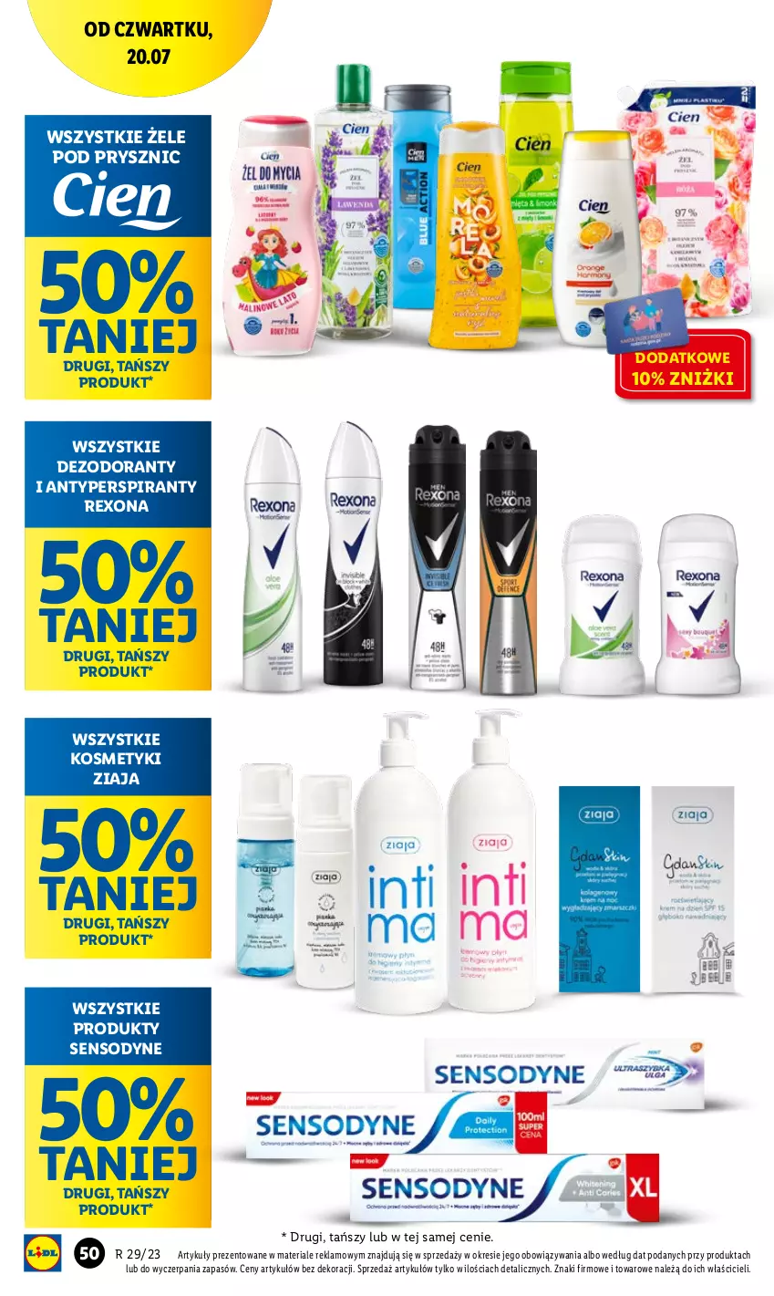 Gazetka promocyjna Lidl - GAZETKA - ważna 20.07 do 22.07.2023 - strona 92 - produkty: Antyperspirant, Dezodorant, Rexona, Sensodyne, Ziaja