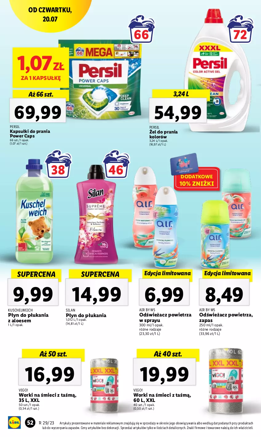 Gazetka promocyjna Lidl - GAZETKA - ważna 20.07 do 22.07.2023 - strona 94 - produkty: Kapsułki do prania, Odświeżacz powietrza, Persil, Płyn do płukania, Silan, Worki na śmiec, Worki na śmieci