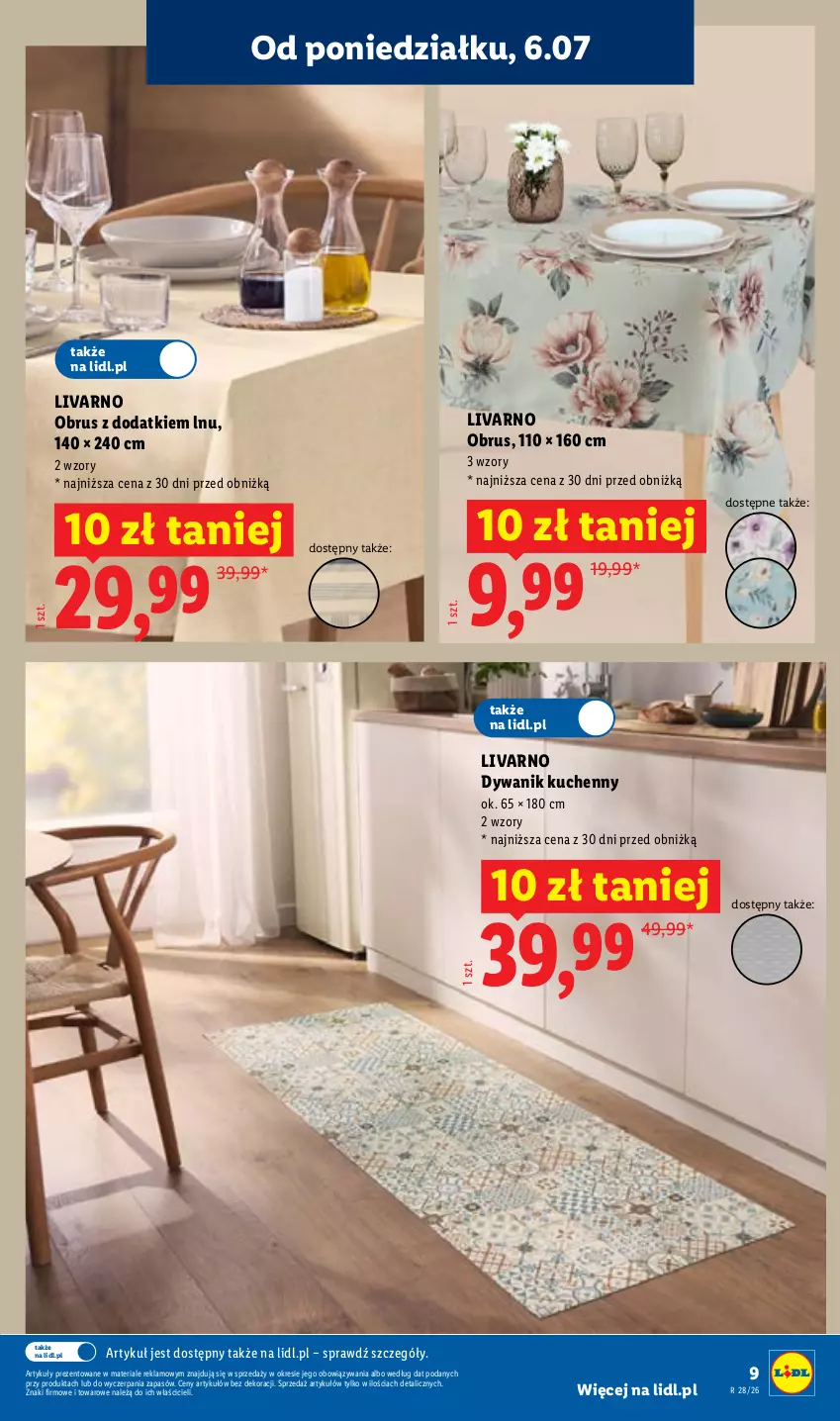 Gazetka promocyjna Lidl - Katalog ważny od 6.07 - ważna 06.07 do 11.07.2026 - strona 11 - produkty: Dywan, Dywanik, Ivar, Obrus