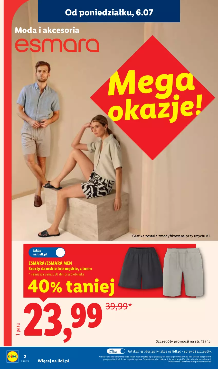 Gazetka promocyjna Lidl - Katalog ważny od 6.07 - ważna 06.07 do 11.07.2026 - strona 2 - produkty: Gra, Grafika, Moda, Szorty