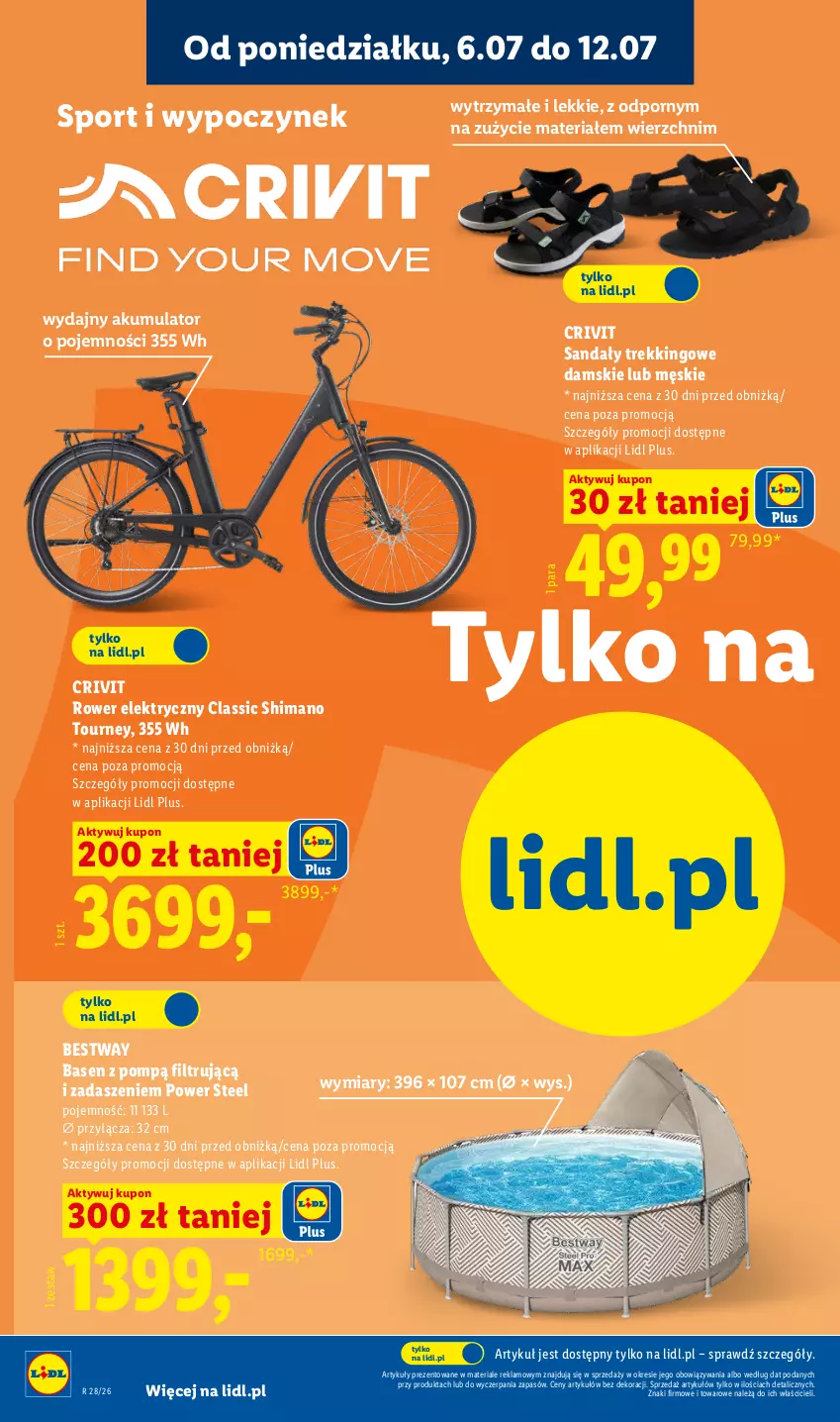 Gazetka promocyjna Lidl - Katalog ważny od 6.07 - ważna 06.07 do 11.07.2026 - strona 26 - produkty: Akumulator, Por, Rower, Rower elektryczny, Sandał, Sport