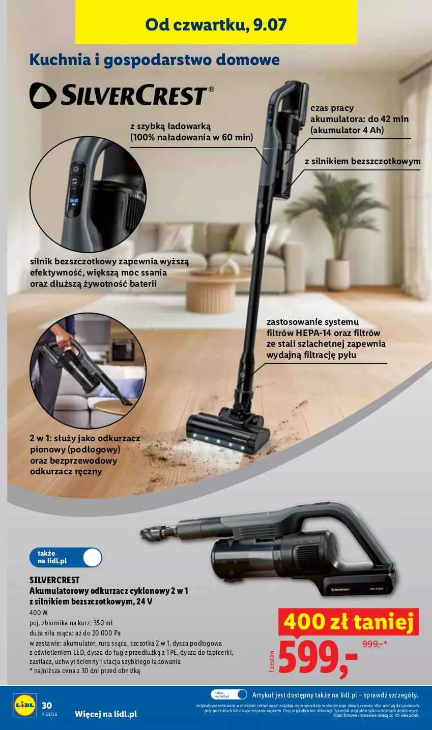 Gazetka promocyjna Lidl - Katalog ważny od 6.07 - ważna 06.07 do 11.07.2026 - strona 34 - produkty: Akumulator, Kuchnia, Odkurzacz, Rura, Silvercrest, Szczotka