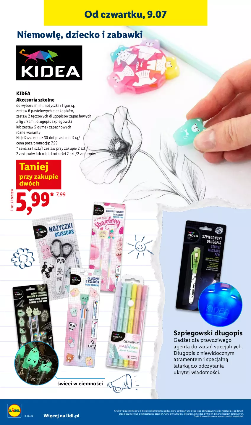 Gazetka promocyjna Lidl - Katalog ważny od 6.07 - ważna 06.07 do 11.07.2026 - strona 40 - produkty: Długopis, Noż, Nożyczki