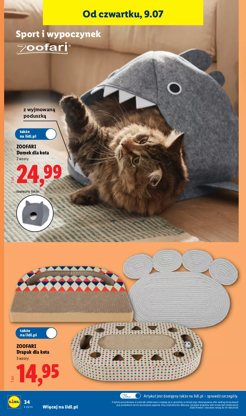 Gazetka promocyjna Lidl - Katalog ważny od 6.07 - ważna 06.07 do 11.07.2026 - strona 46 - produkty: Domek dla kota, Drapak, Fa, Por, Sport