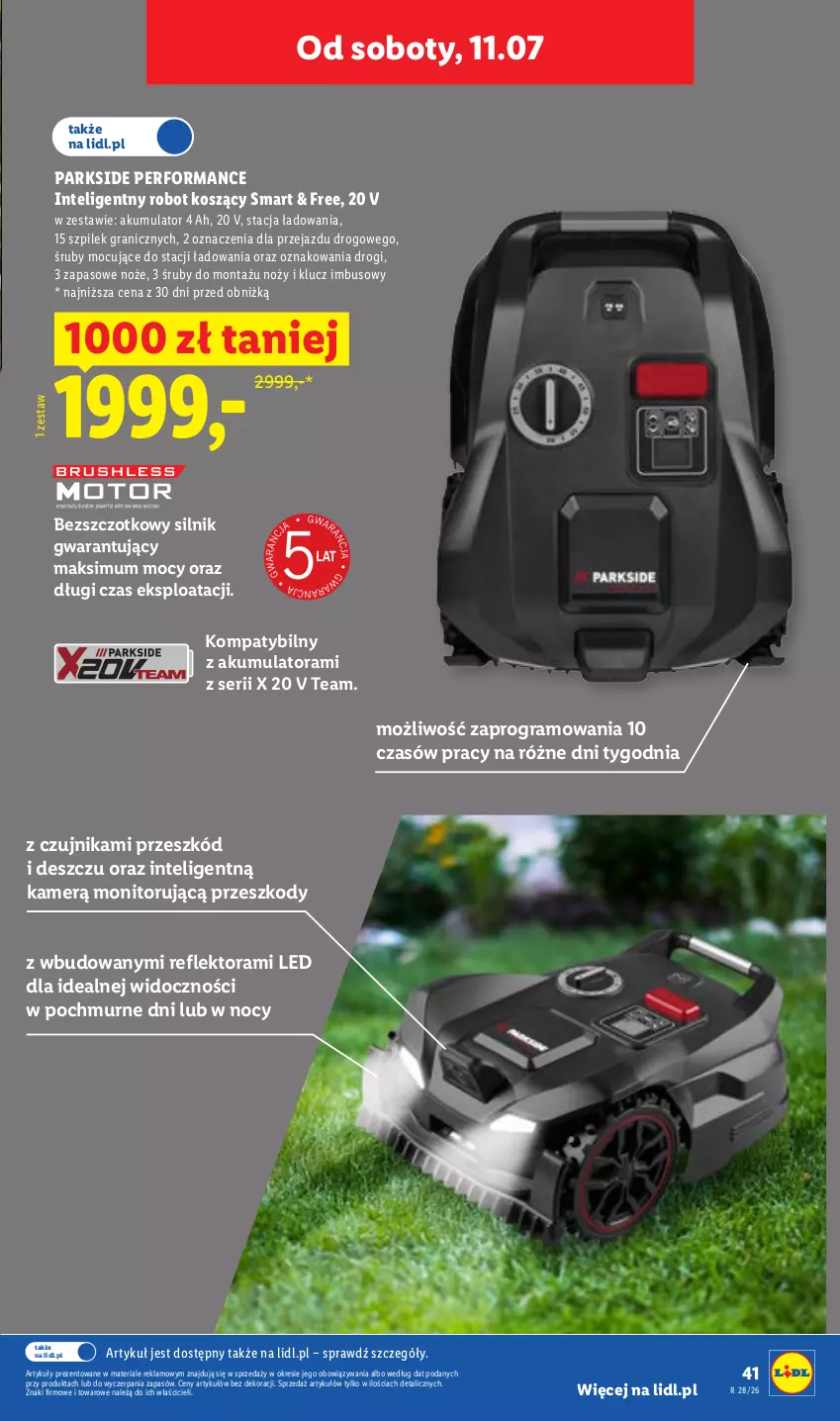 Gazetka promocyjna Lidl - Katalog ważny od 6.07 - ważna 06.07 do 11.07.2026 - strona 51 - produkty: Akumulator, Gra, Intel, Kosz, Monitor, Noż, Parkside, Reflektor, Robot, Ser