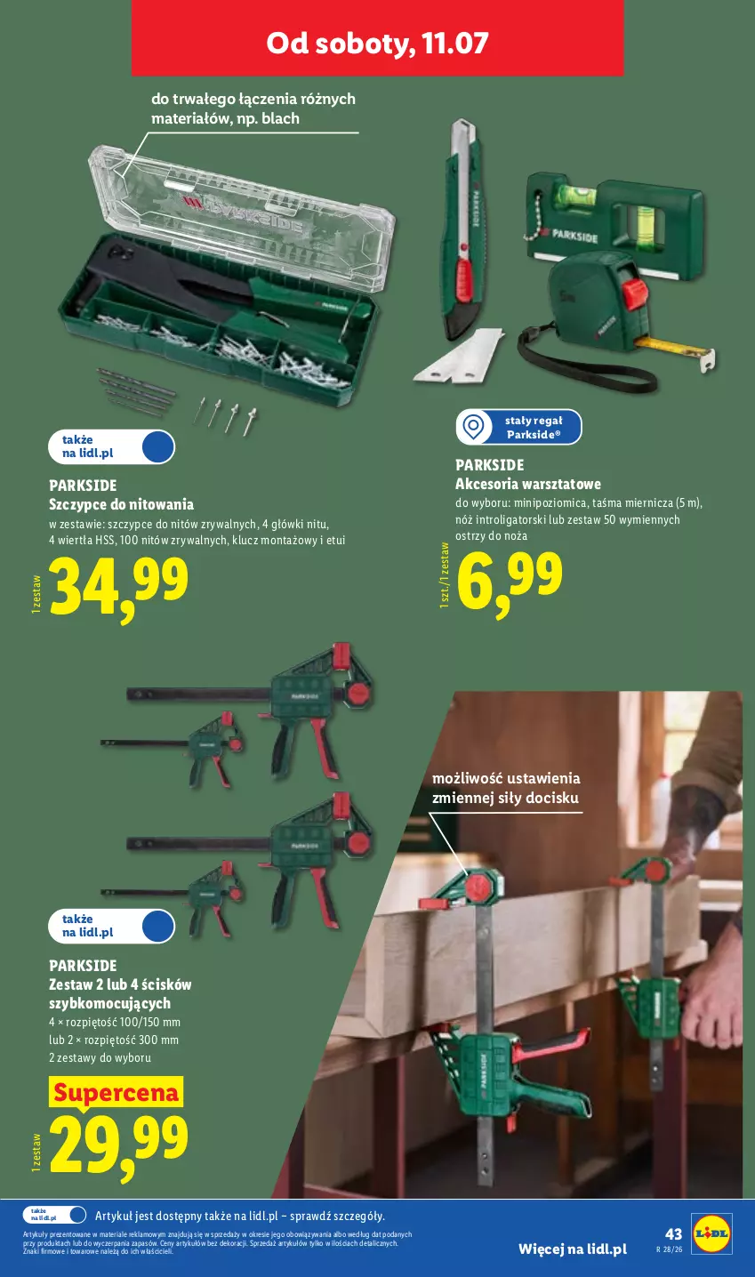Gazetka promocyjna Lidl - Katalog ważny od 6.07 - ważna 06.07 do 11.07.2026 - strona 53 - produkty: Noż, Parkside, Poziomica, Regał, Szczypce, Taśma miernicza