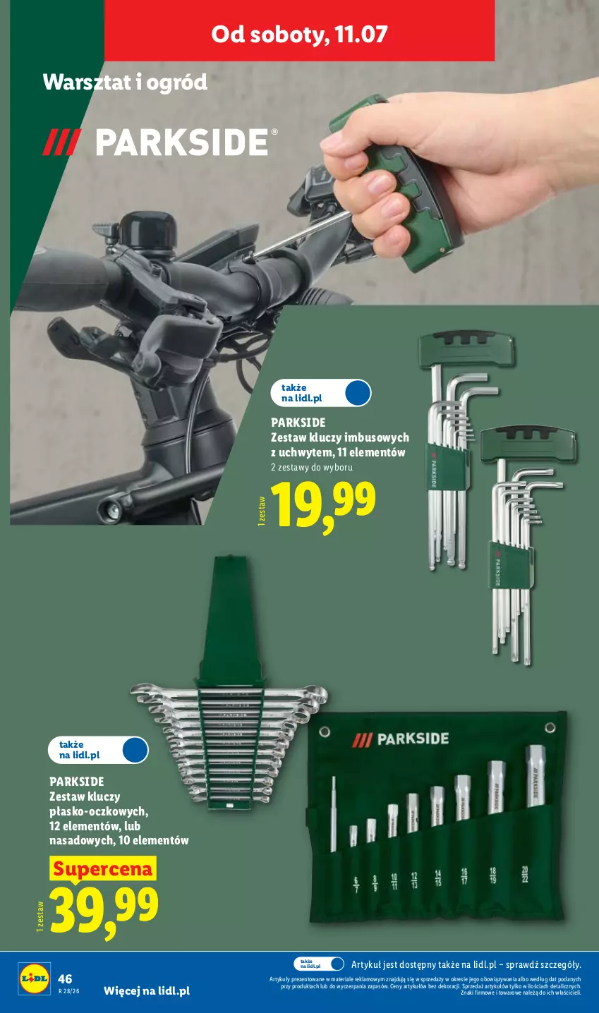 Gazetka promocyjna Lidl - Katalog ważny od 6.07 - ważna 06.07 do 11.07.2026 - strona 56 - produkty: Ogród, Parkside, Zestaw kluczy