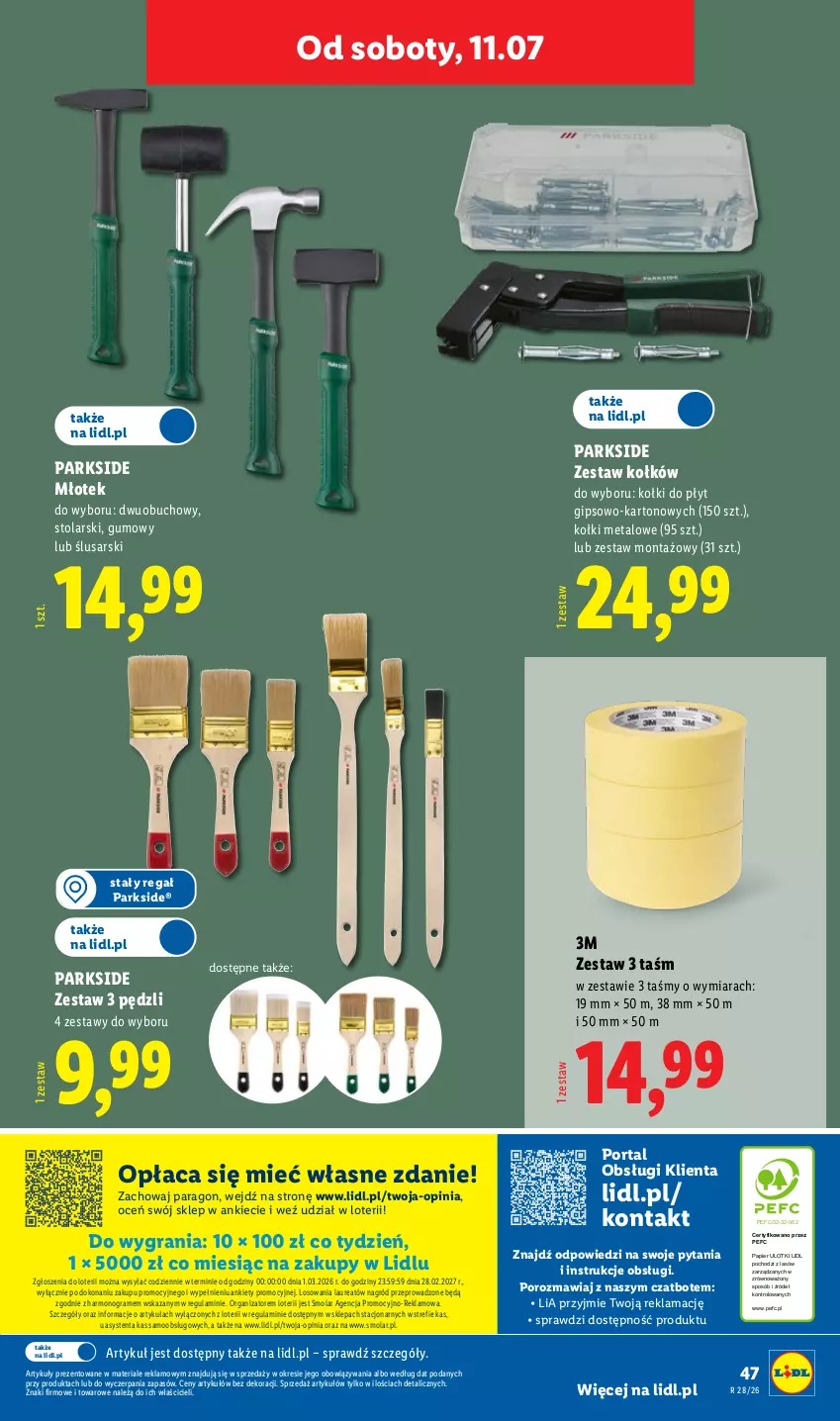 Gazetka promocyjna Lidl - Katalog ważny od 6.07 - ważna 06.07 do 11.07.2026 - strona 57 - produkty: Gra, Laur, Młot, Młotek, Mola, Papier, Parkside, Por, Portal, Regał