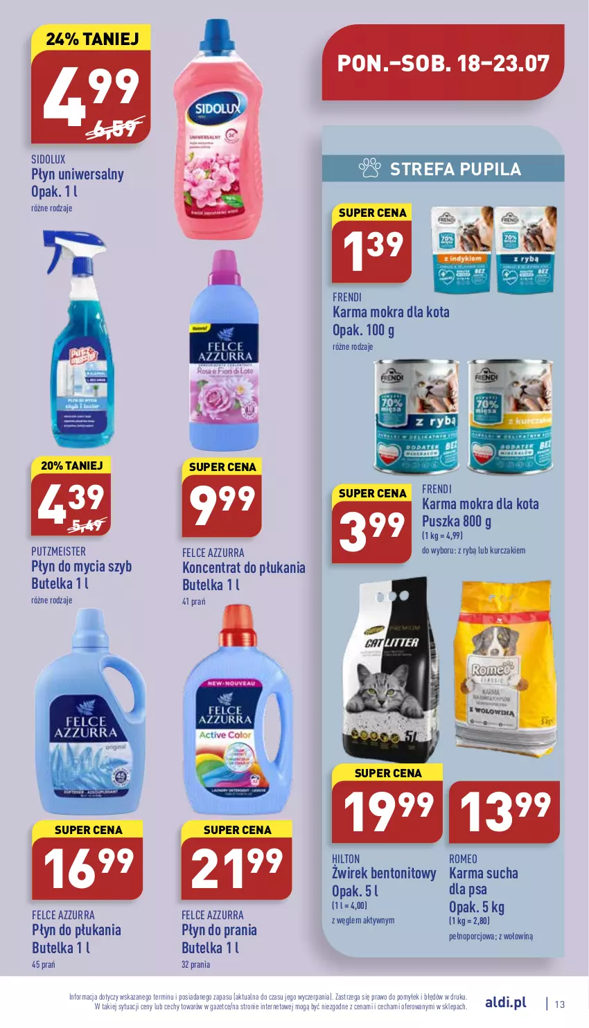 Gazetka promocyjna Aldi - Katalog spożywczy - ważna 18.07 do 23.07.2022 - strona 13 - produkty: Fa, Kurczak, Płyn do mycia, Płyn do płukania, Płyn do prania, Por, Putzmeister, Sidolux