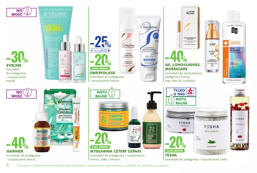 Gazetka promocyjna Super Pharm - Gazetka - ważna 01.04 do 26.04.2023 - strona 8 - produkty: Embryolisse, Eveline, Garnier, Kosmetyki do pielęgnacji, Makijaż