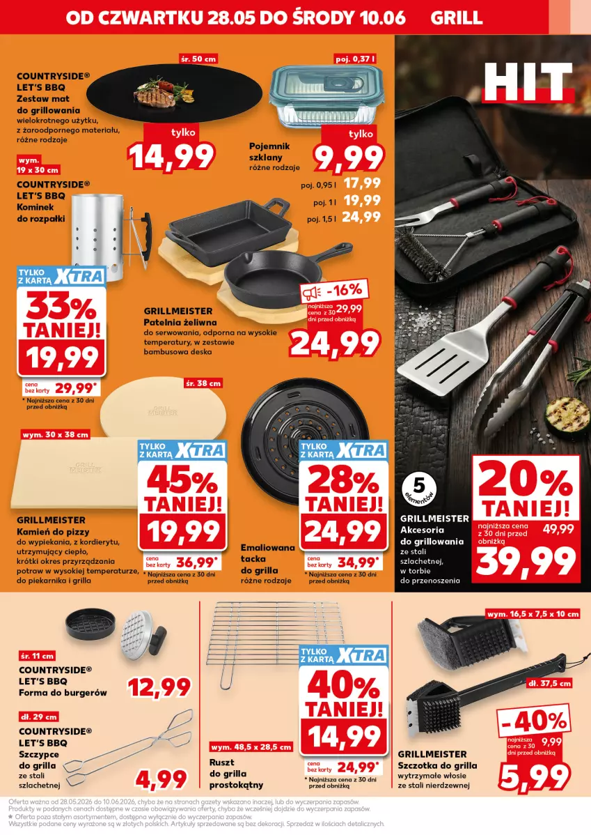 Gazetka promocyjna Kaufland - Kaufland - ważna 28.05 do 10.06.2026 - strona 15 - produkty: Burger, Gra, Grill, Kominek, Patelnia, Piekarnik, Pojemnik, Pojemnik szklany, Por, Ser, Sok, Szczotka, Szczypce