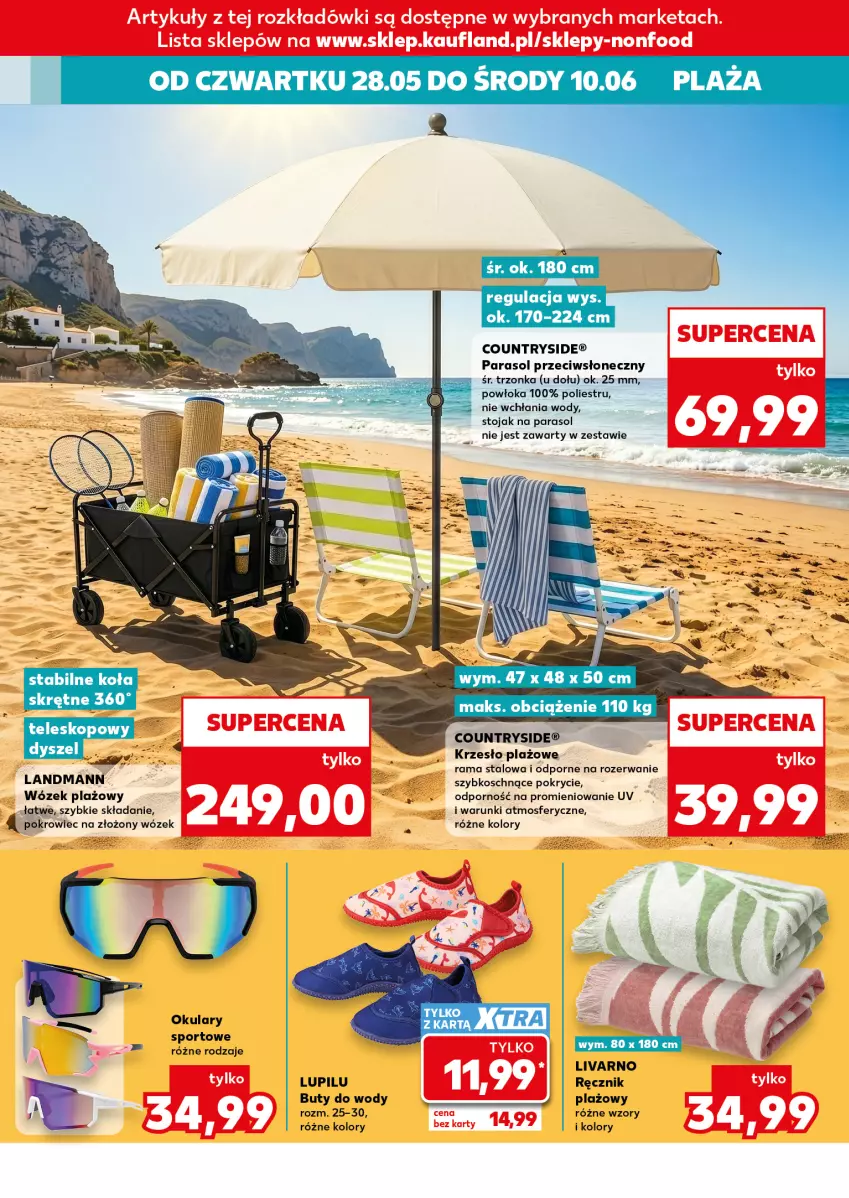 Gazetka promocyjna Kaufland - Kaufland - ważna 28.05 do 10.06.2026 - strona 16 - produkty: Buty, Buty do wody, Ivar, Krzesło, Parasol, Pokrowiec, Por, Rama, Ręcznik, Sport, Stojak, Teleskop, Wózek