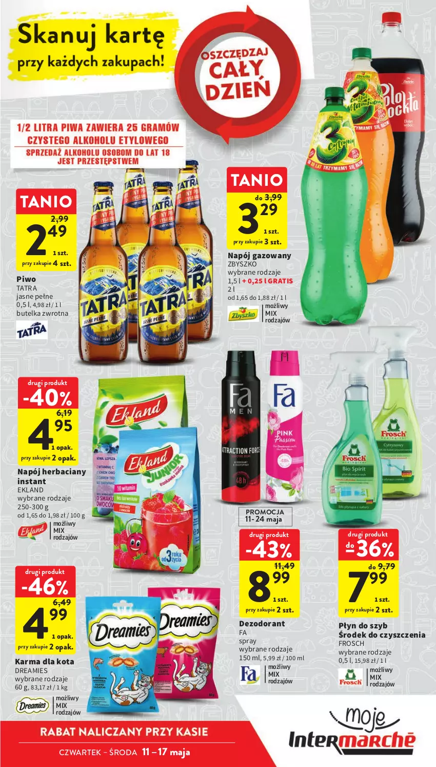 Gazetka promocyjna Intermarche - Gazetka Intermarche - ważna 11.05 do 17.05.2023 - strona 7 - produkty: Dezodorant, Fa, Frosch, Gra, Napój, Napój gazowany, Piwo, Płyn do szyb, Tatra