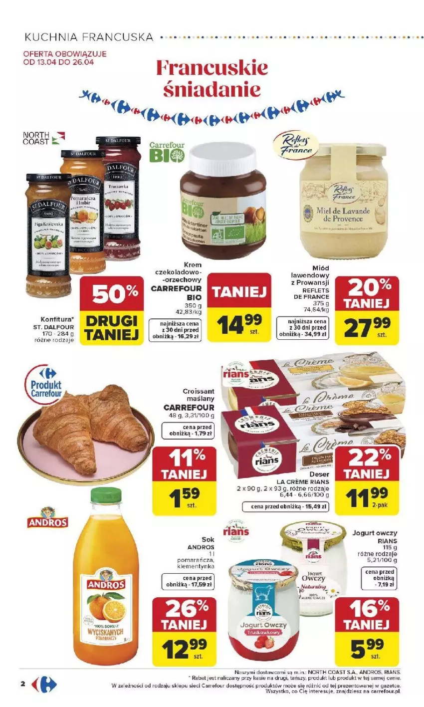 Gazetka promocyjna Carrefour - Gazetka French Touch - ważna 13.04 do 26.04.2026 - strona 3 - produkty: Croissant, Jogurt, Konfitura, Kuchnia, Miód, Sok