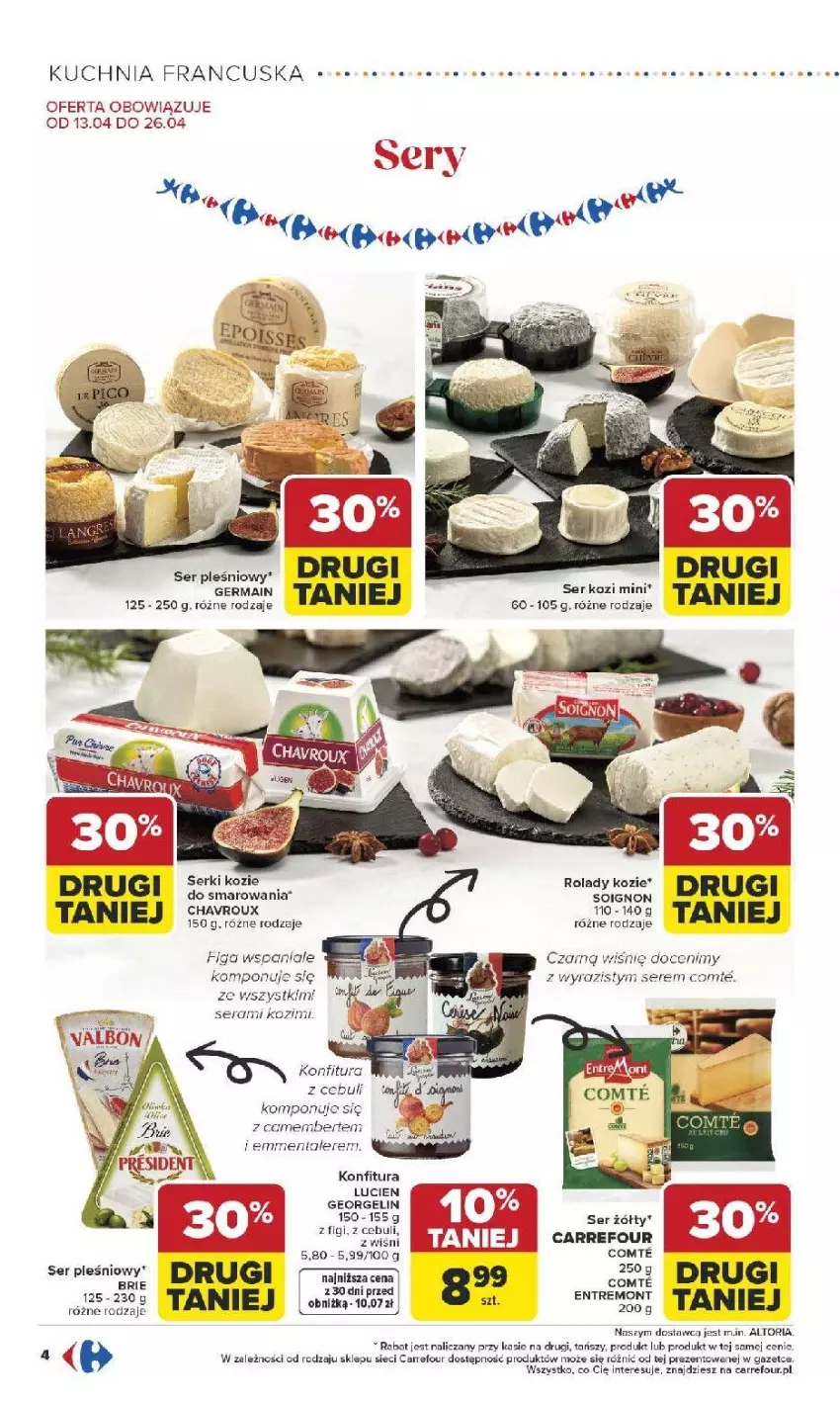 Gazetka promocyjna Carrefour - Gazetka French Touch - ważna 13.04 do 26.04.2026 - strona 5 - produkty: Brie, Camembert, Figi, Konfitura, Kuchnia, Ser, Ser kozi, Ser pleśniowy