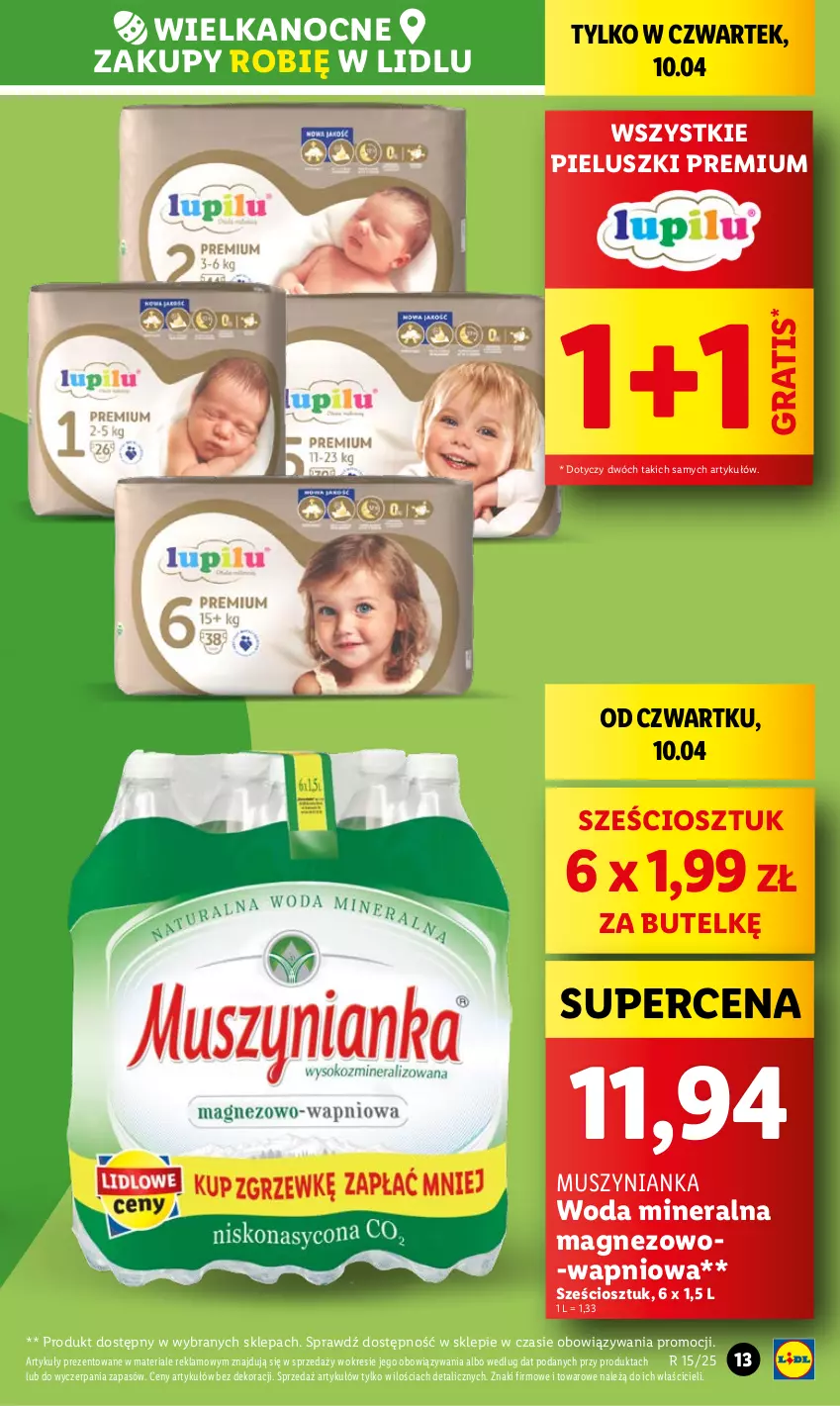 Gazetka promocyjna Lidl - GAZETKA - ważna 09.04 do 13.04.2025 - strona 13 - produkty: Gra, Magnez, Mus, Muszynianka, Woda, Woda mineralna