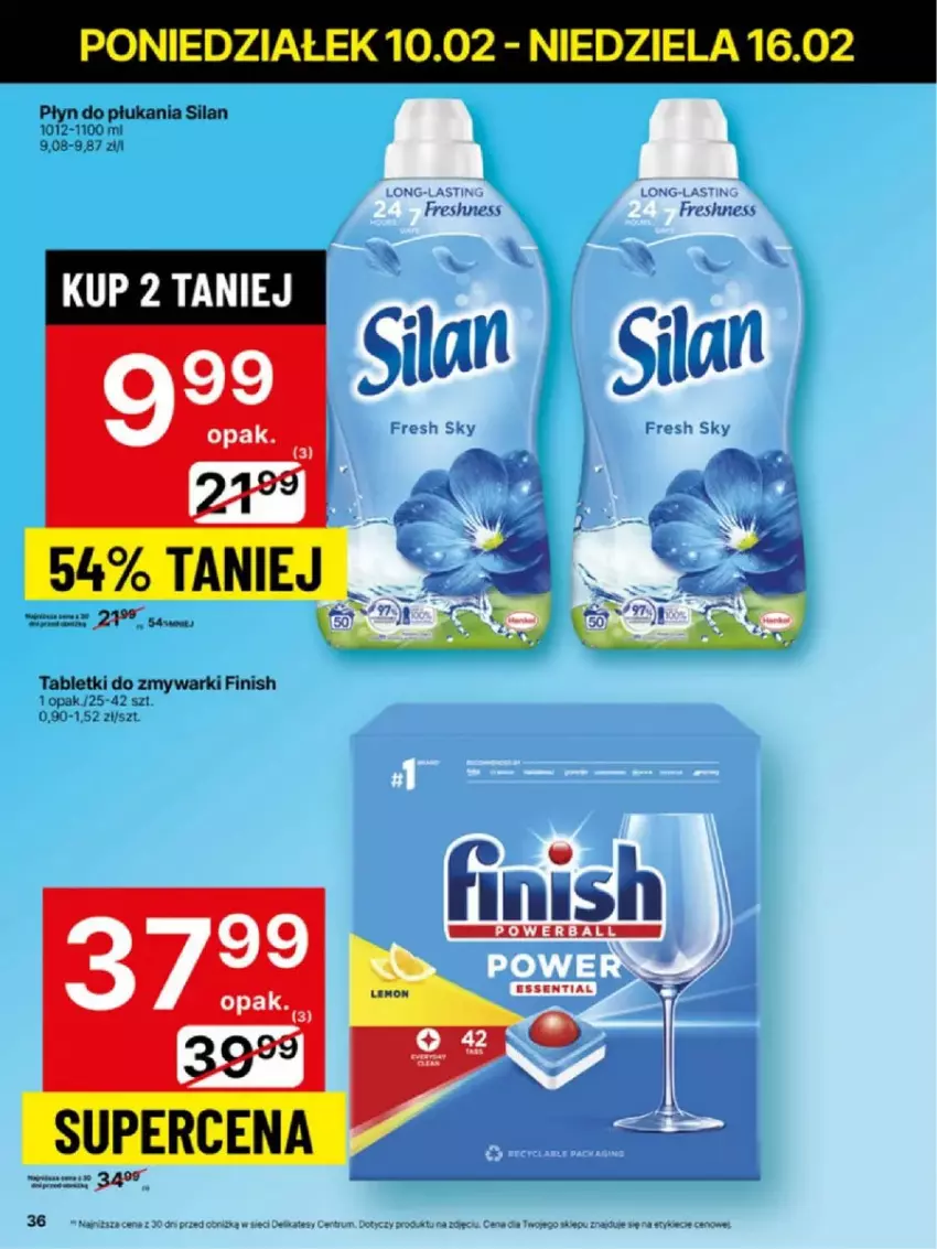 Gazetka promocyjna Delikatesy Centrum - ważna 10.02 do 16.02.2025 - strona 30 - produkty: Finish, Płyn do płukania, Rum, Silan, Tablet, Tabletki do zmywarki, Zmywarki