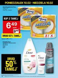Gazetka promocyjna Delikatesy Centrum - Gazetka - ważna od 16.02 do 16.02.2025 - strona 28 - produkty: Papier, Dezodorant, Krem do rąk, Dove, Ręcznik, Rolki, Foxy, Mydło