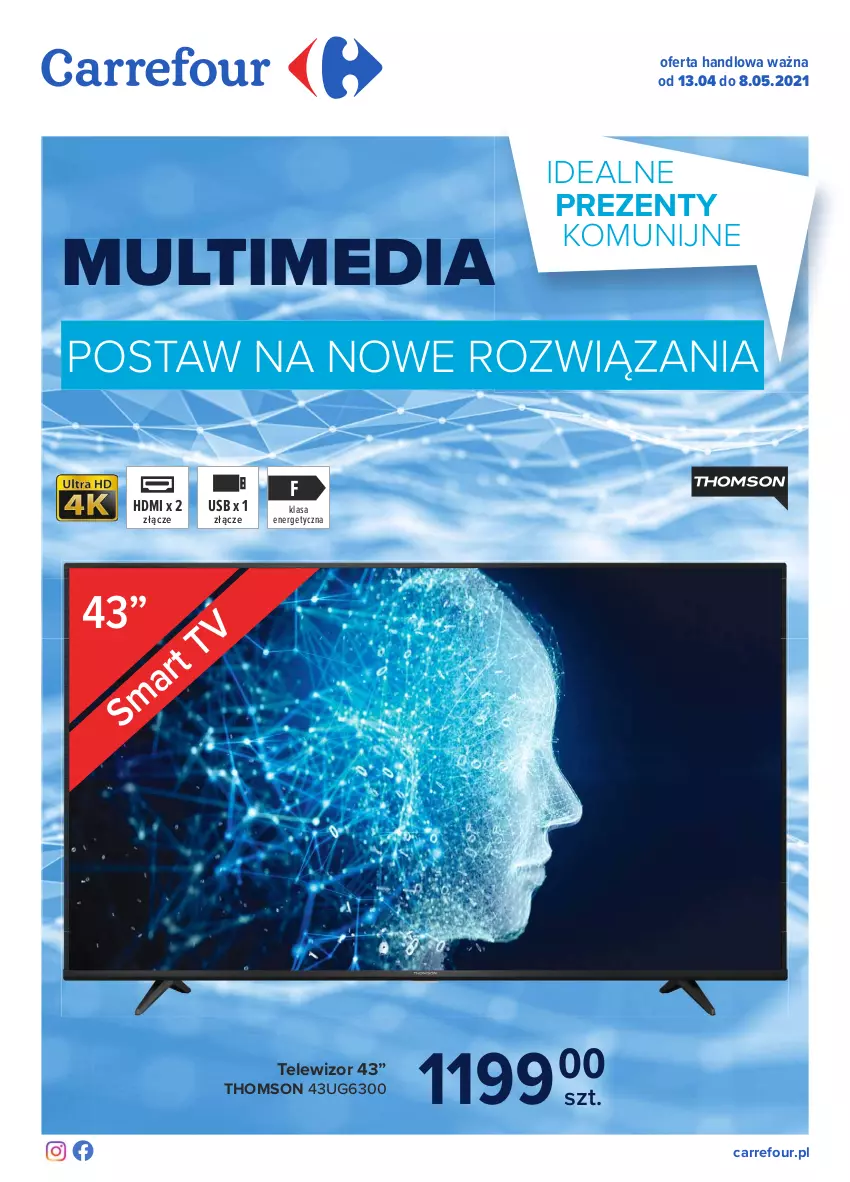 Gazetka promocyjna Carrefour - Gazetka Multimedia - ważna 12.04 do 08.05.2021 - strona 1 - produkty: Telewizor, Thomson