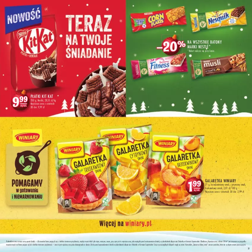 Gazetka promocyjna Stokrotka - Katalog Mikołajkowy - ważna 16.11 do 06.12.2023 - strona 31 - produkty: Baton, Gala, Galaretka, Kit Kat, Mięso, Nestlé, Owoce, Warzywa, Winiary