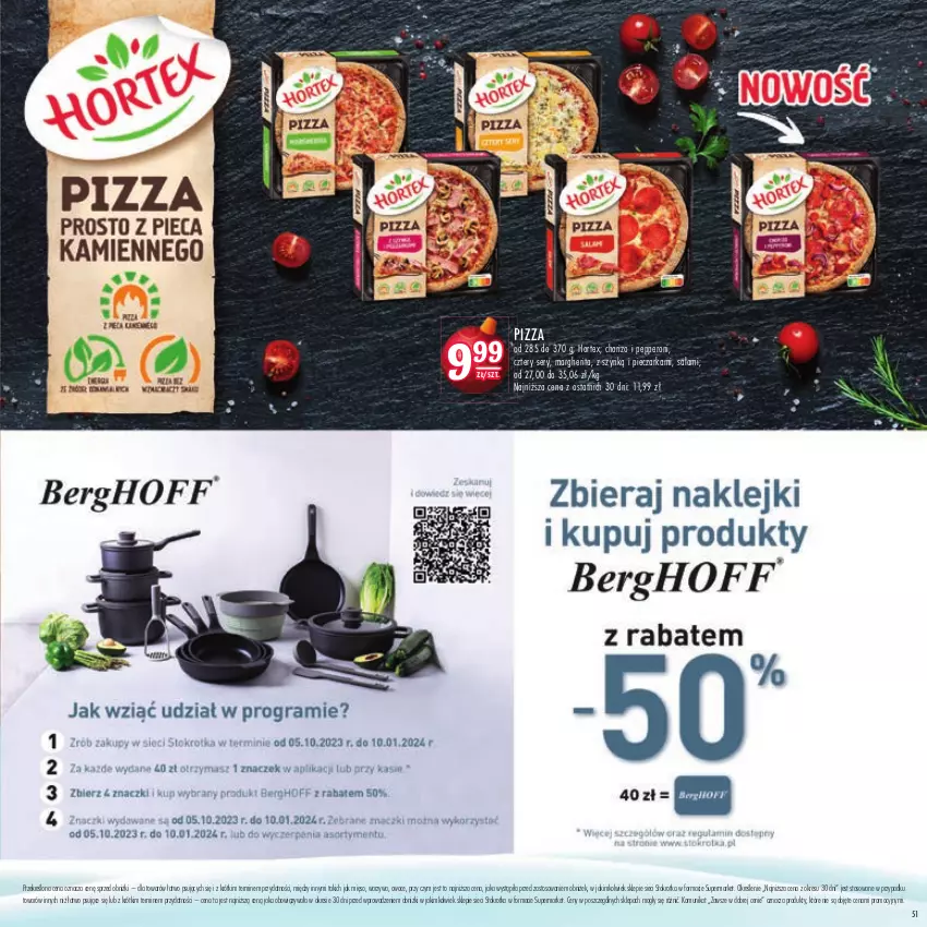 Gazetka promocyjna Stokrotka - Katalog Mikołajkowy - ważna 16.11 do 06.12.2023 - strona 51 - produkty: Hortex, Mięso, Owoce, Piec, Pieczarka, Pizza, Salami, Ser, Warzywa