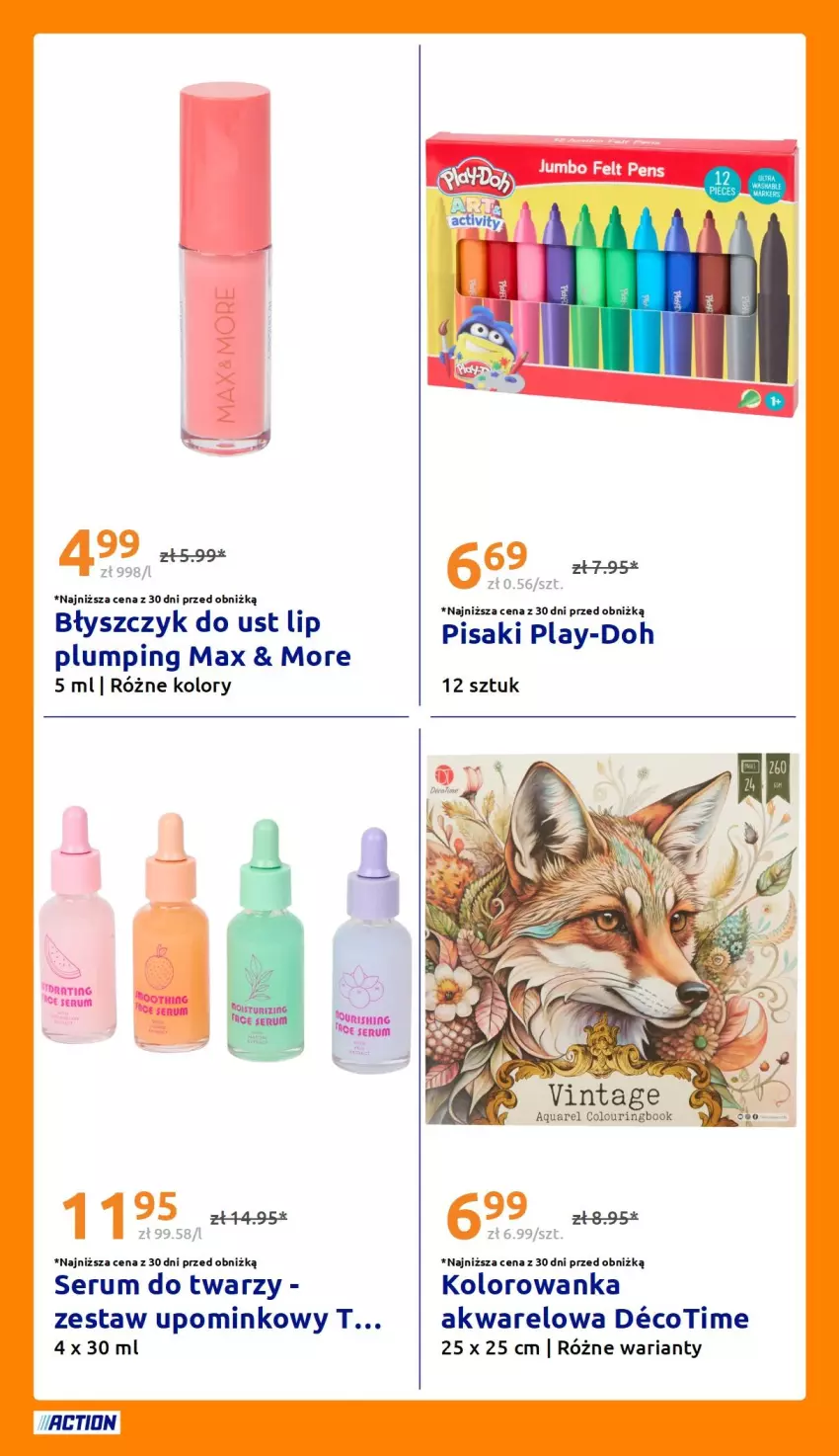 Gazetka promocyjna Action - Gazetka tydzień 31 2026 - ważna 29.07 do 04.08.2026 - strona 28 - produkty: Błyszczyk do ust, Kolorowanka, Play-Doh, Rum, Ser, Serum, Serum do twarzy