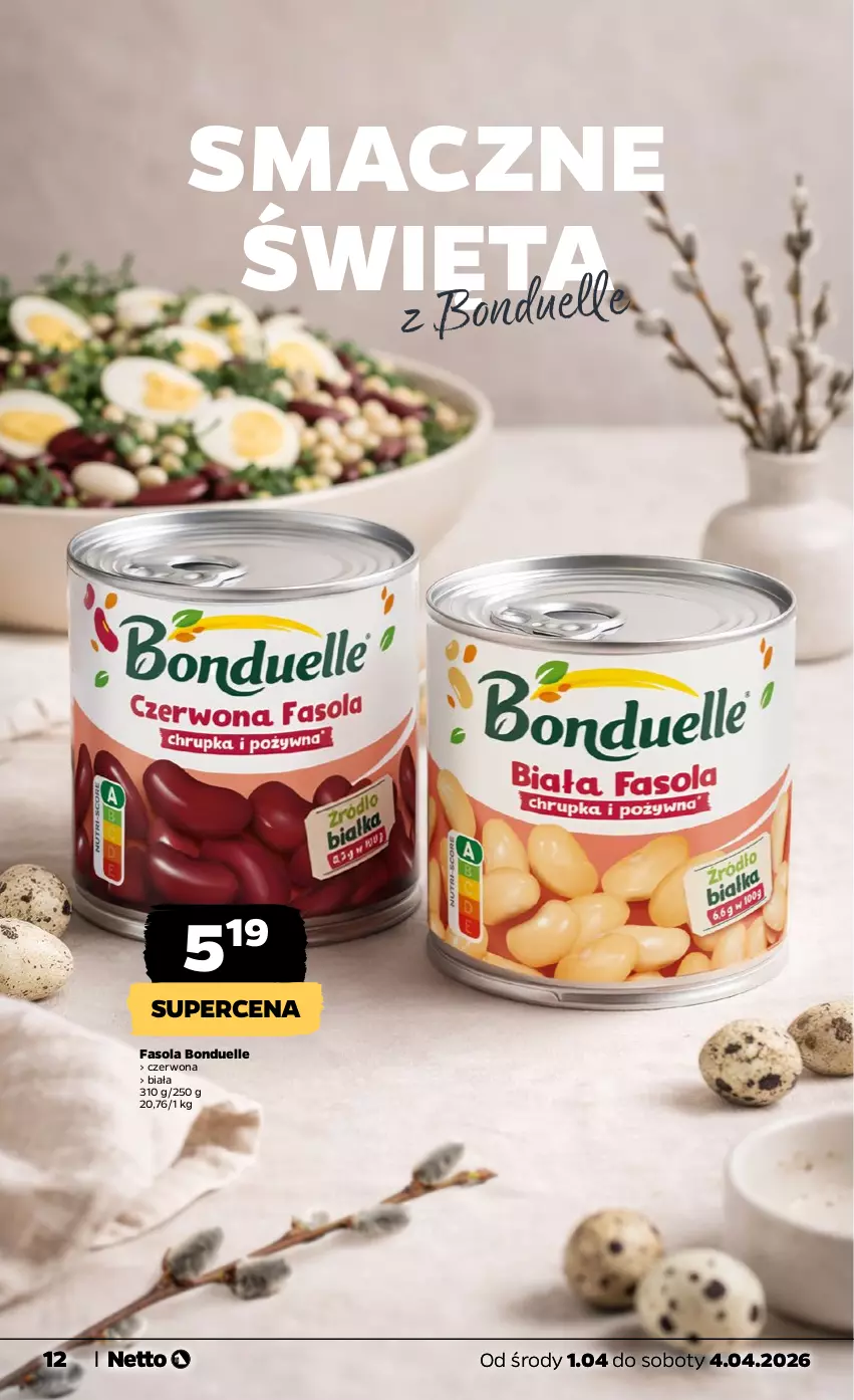 Gazetka promocyjna Netto - Od Środy - ważna 01.04 do 04.04.2026 - strona 12 - produkty: Bonduelle, Fa, Fasola