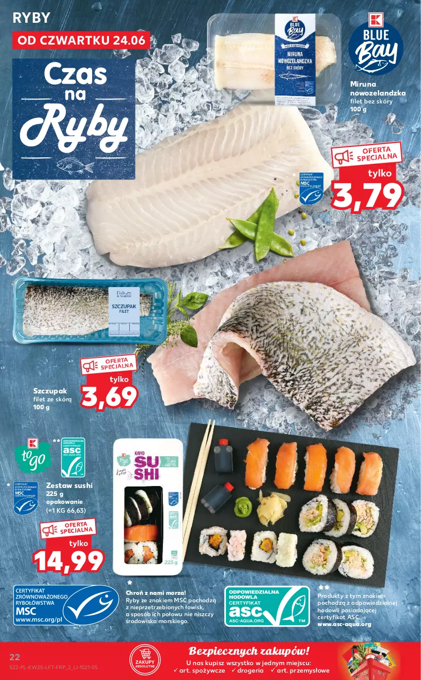 Gazetka promocyjna Kaufland - OFERTA TYGODNIA - ważna 24.06 do 30.06.2021 - strona 22 - produkty: Miruna, Piec, Sushi, Zupa