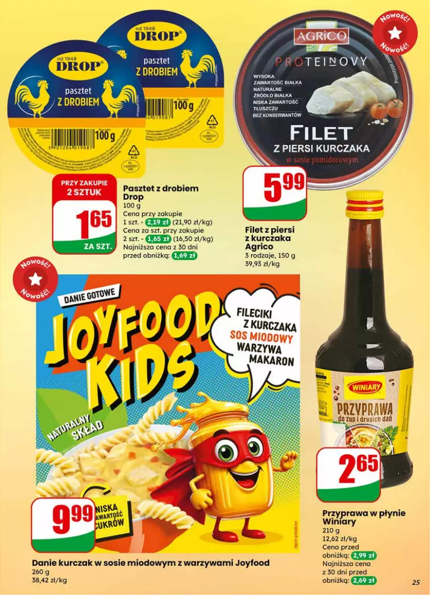 Gazetka promocyjna Dino - Gazetka 09 / 2026 - ważna 25.02 do 03.03.2026 - strona 25 - produkty: Kurczak, Makaron, Pasztet, Przyprawa w płynie, Ser, Sok, Sos, Warzywa, Winiary