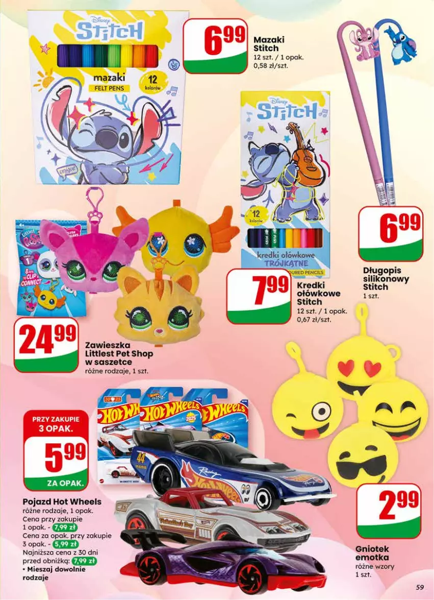 Gazetka promocyjna Dino - Gazetka 09 / 2026 - ważna 25.02 do 03.03.2026 - strona 59 - produkty: Długopis, Hot Wheels, Littlest Pet Shop, Pojazd
