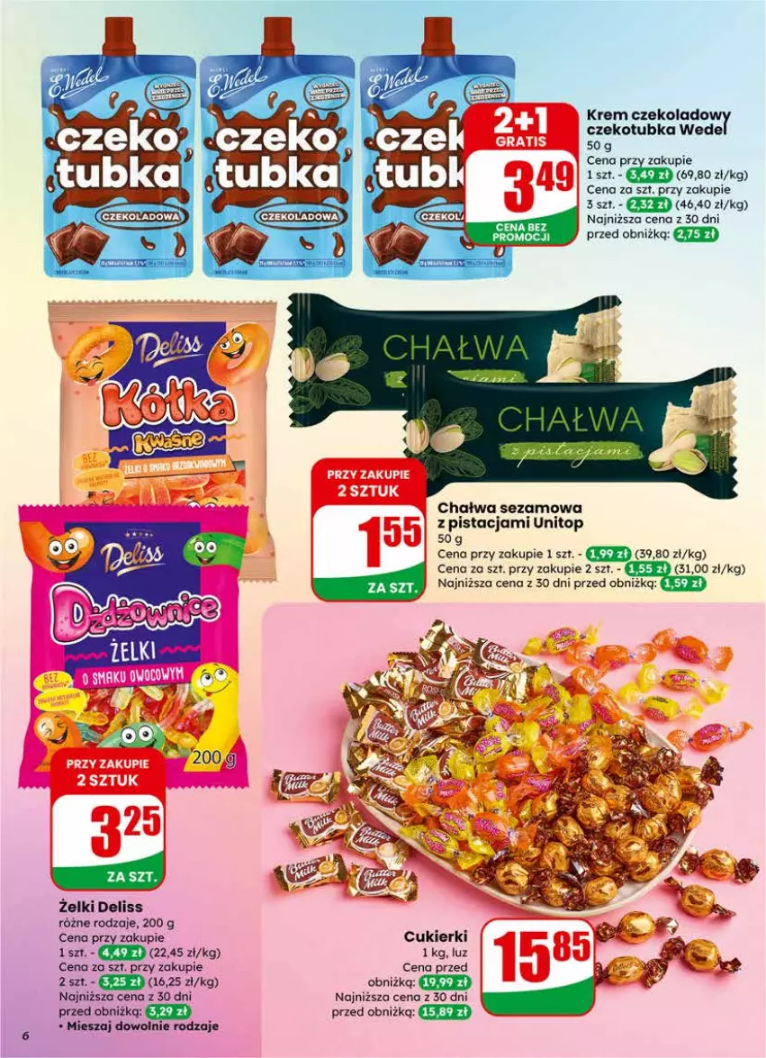 Gazetka promocyjna Dino - Gazetka 09 / 2026 - ważna 25.02 do 03.03.2026 - strona 6 - produkty: Chałwa, Cukier, Cukierki, Deliss, Fa, Rama, Sezam, Top