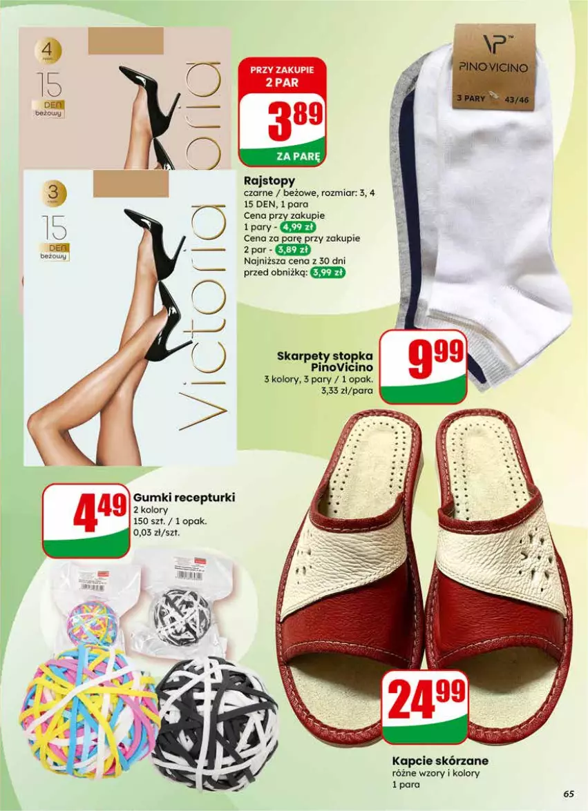 Gazetka promocyjna Dino - Gazetka 09 / 2026 - ważna 25.02 do 03.03.2026 - strona 65 - produkty: Kapcie, Karp, Rajstopy, Top