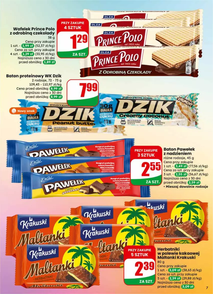 Gazetka promocyjna Dino - Gazetka 09 / 2026 - ważna 25.02 do 03.03.2026 - strona 7 - produkty: Ba!, Baton, Herbatniki, Kakao, Kaki, Krakus, Krakuski, Miarka, Prince Polo, Rower, Rowerek, Wafelek