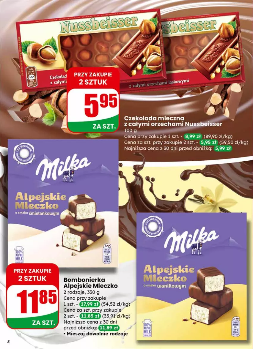 Gazetka promocyjna Dino - Gazetka 09 / 2026 - ważna 25.02 do 03.03.2026 - strona 8 - produkty: Czekolada, Czekolada mleczna, Mleczko, Ser